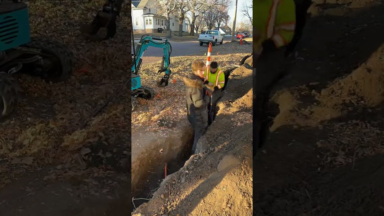Trenching in a new underground electrical service. #HandsomeOrHandy #Handyman #HolidayWithShorts