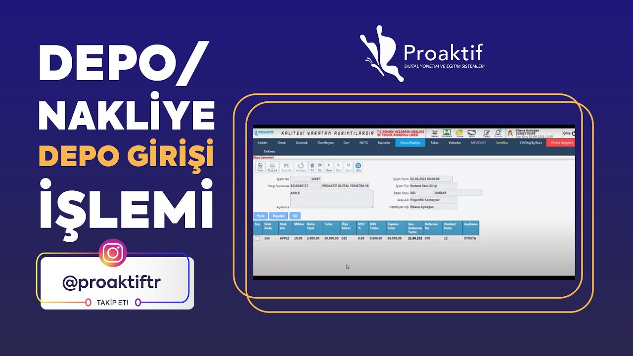 DEPO/NAKLİYE- DEPO GİRİŞİ İŞLEMİ