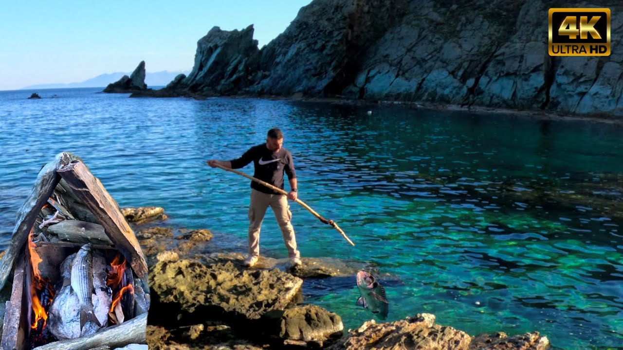Ψαροτούφεκο σε Mυστική Tοποθεσία - Μοναχικό Κάμπινγκ⛺ (Catch & Cook)