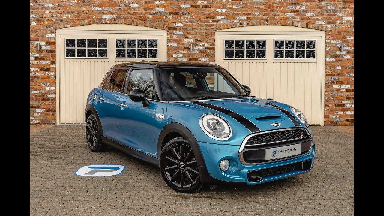 2017 MINI COOPER S 5 DOOR HATCH FOR SALE MANUAL IN ELECTRIC BLUE METALLIC WITH CROSS PUNCH LEATHER