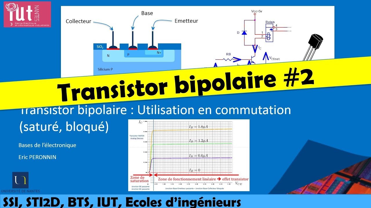 Cours d'électronique : Transistor bipolaire #2 : Utilisation en tout ou rien (saturé-bloqué)