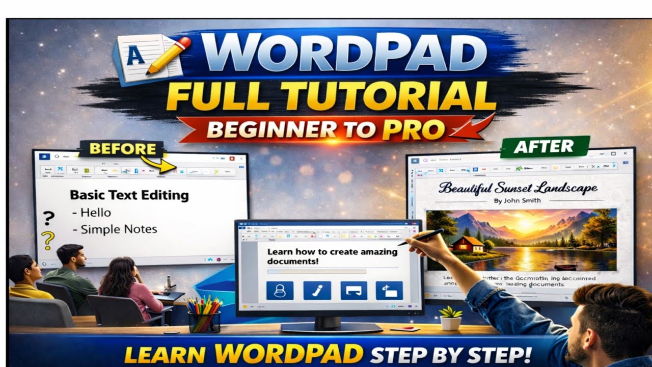 HOW TO USE WORDPAD IN COMPUTER वर्डपैड कैसे चलाएं computer tutorial WordPad in Hindi 