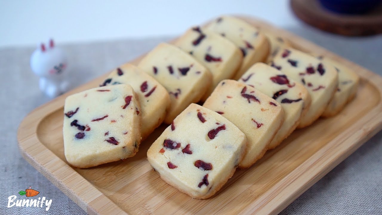[Рождественское печенье] клюквенное песочное печенье | Cranberry Shortbread Cookies | 버니파이Bunnify