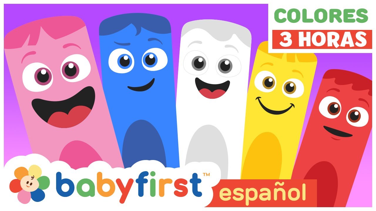 Colores en español para niños | La Pandilla de Colores | 3 HORAS | Todos los colores | BabyFirst TV