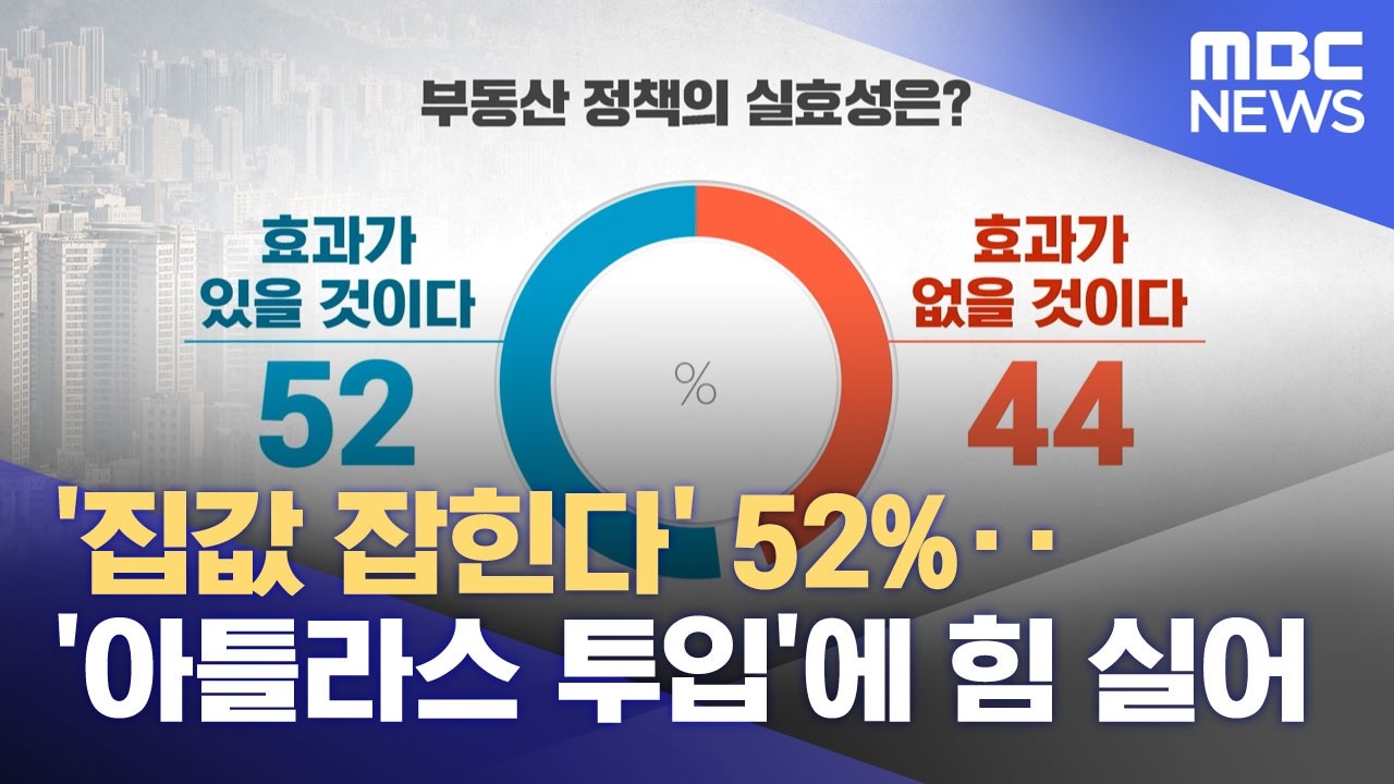 '집값 잡힌다' 52%‥'아틀라스 투입'에 힘 실어 (2026.02.16/뉴스투데이/MBC)
