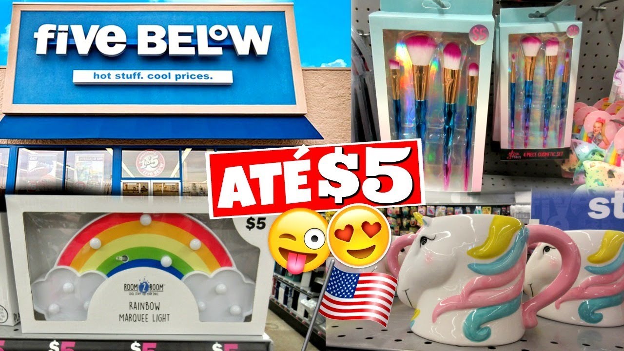 QUE LOJA INCRÍVEL! TUDO POR ATÉ $5 😍💸  - TOUR FIVE BELOW NOS EUA