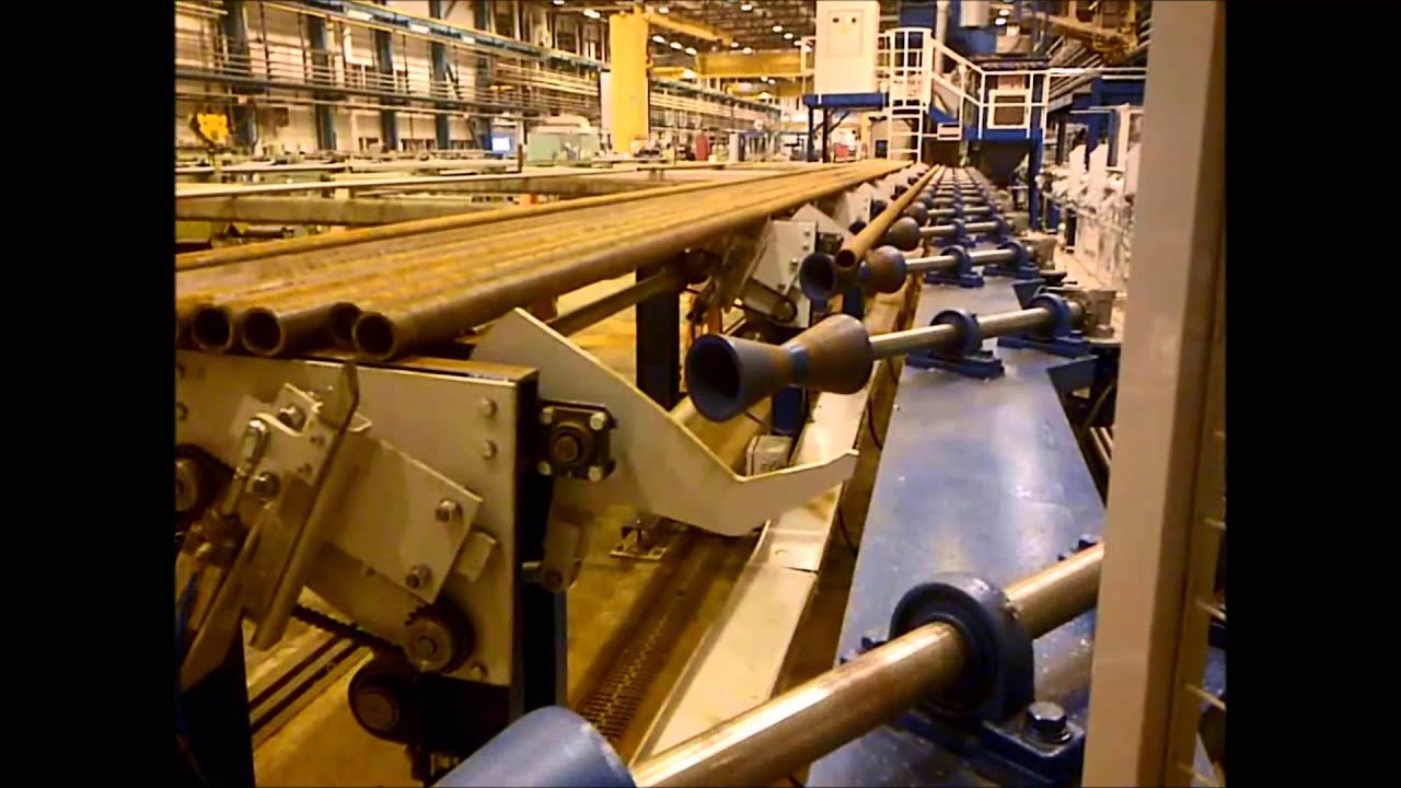 Automatic blasting line for pipes