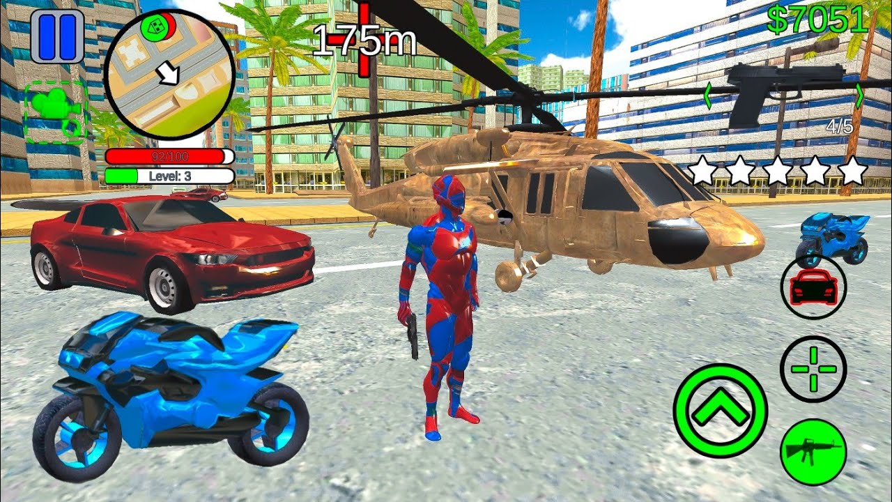 Superman Open World Military Helicopter Cars and Bike Drive Simulator - Android IOS Gameplay.