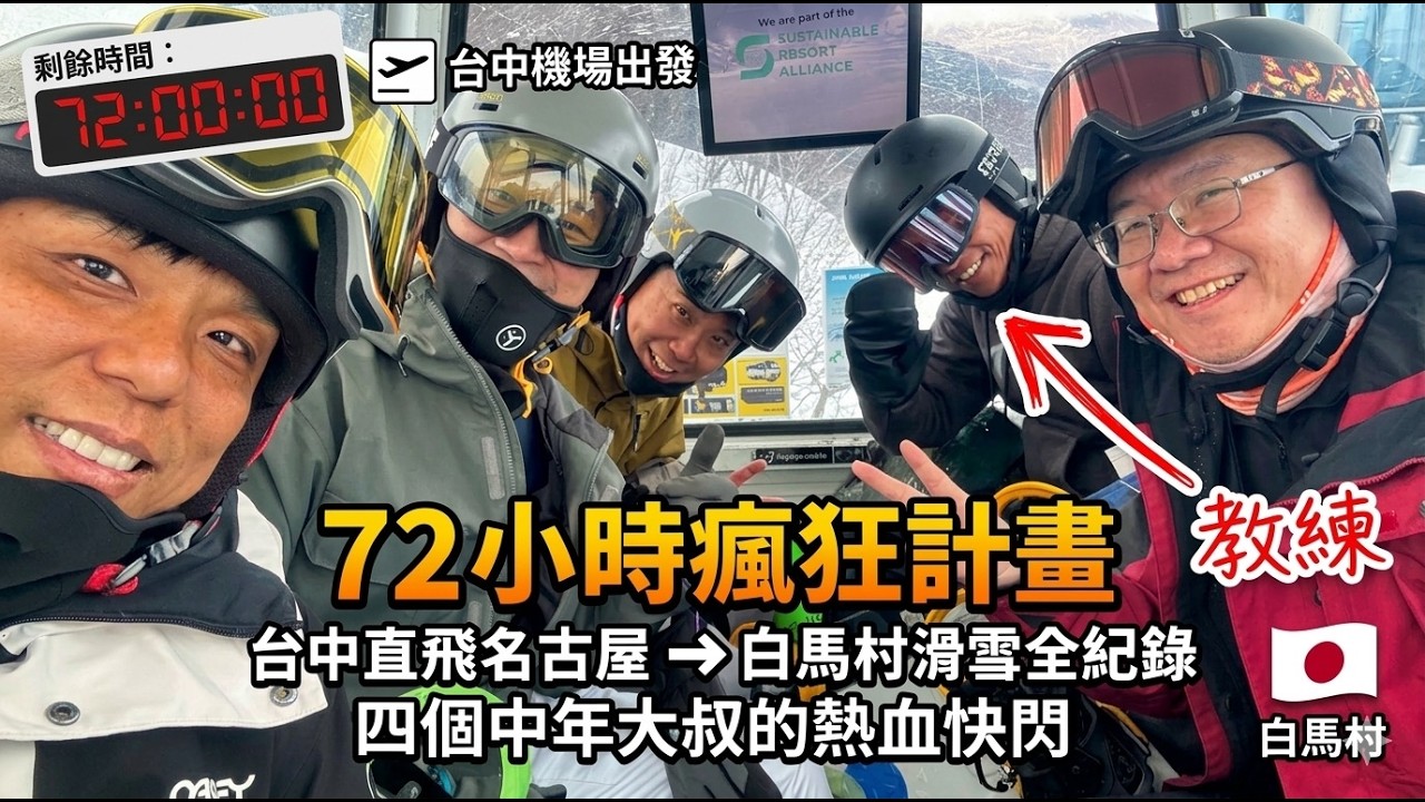 《72 小時瘋狂計畫：從台中機場出發！四個大叔的名古屋、白馬快閃滑雪全紀錄》