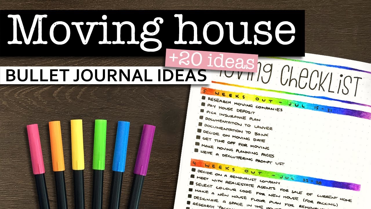 MOVING HOUSE PLANNER 💜 House moving bullet journal spreads | My house moving planning