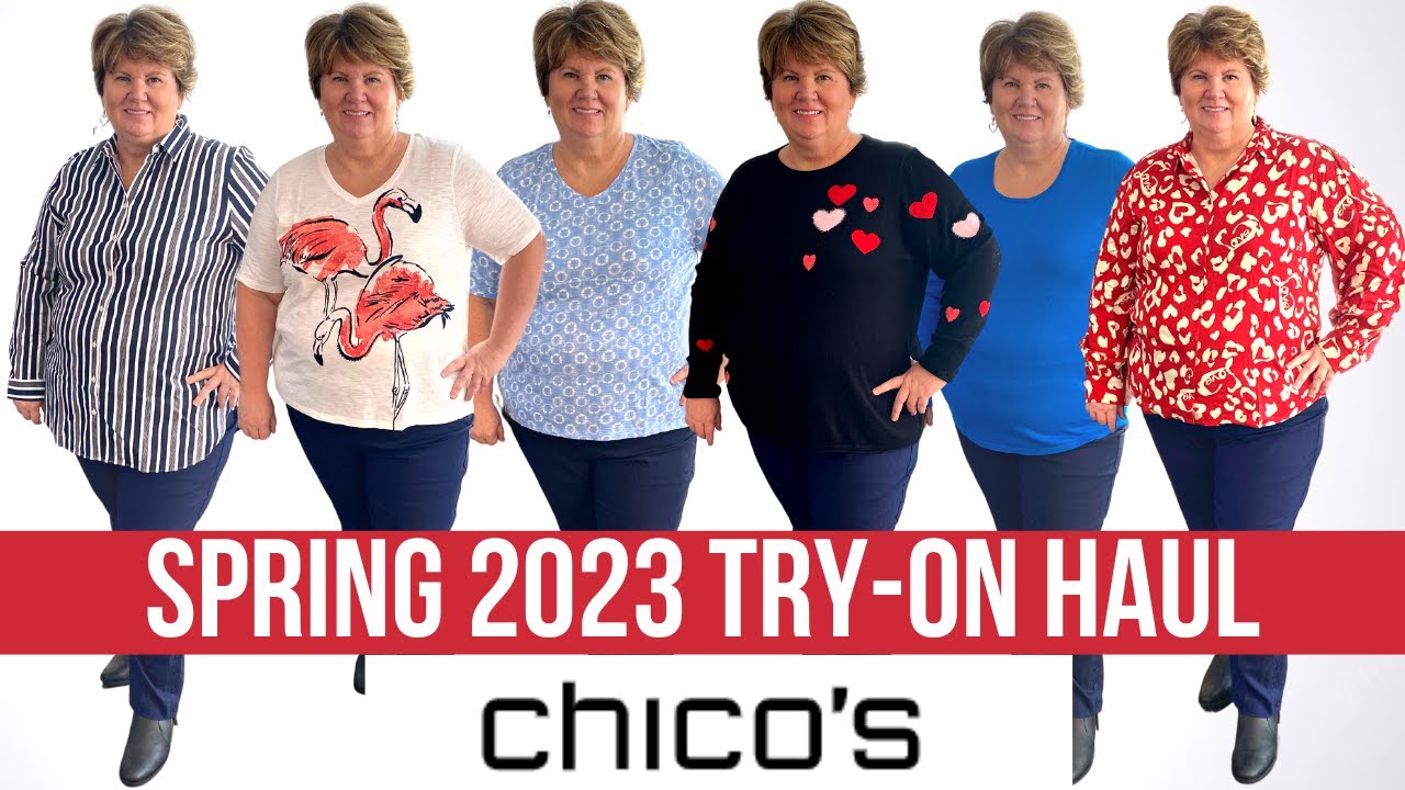 CHICO'S SPRING 2023 All New Plus Size Fashion Outfits Try on Clothing Haul (over 50)