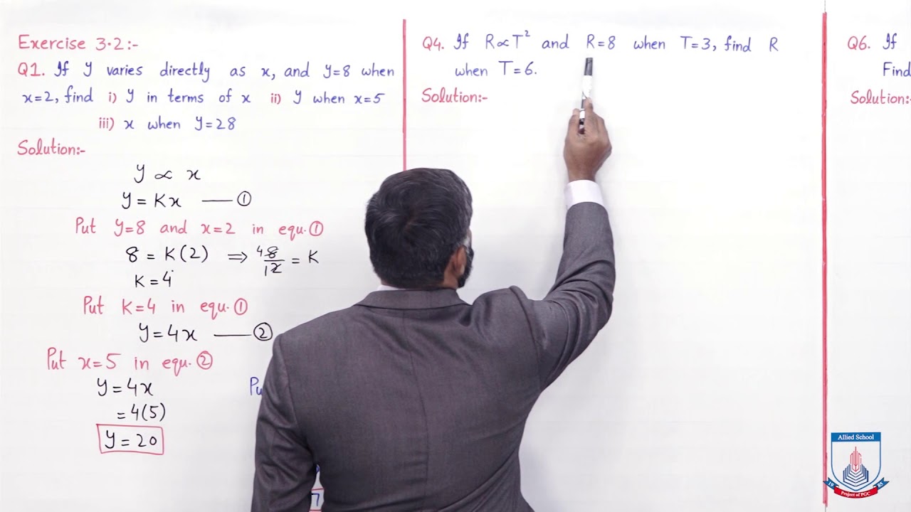 Class 10 - Mathematics - Chapter 3 - Lecture 4 - Exercise 3.2 Q1-6 - Allied Schools