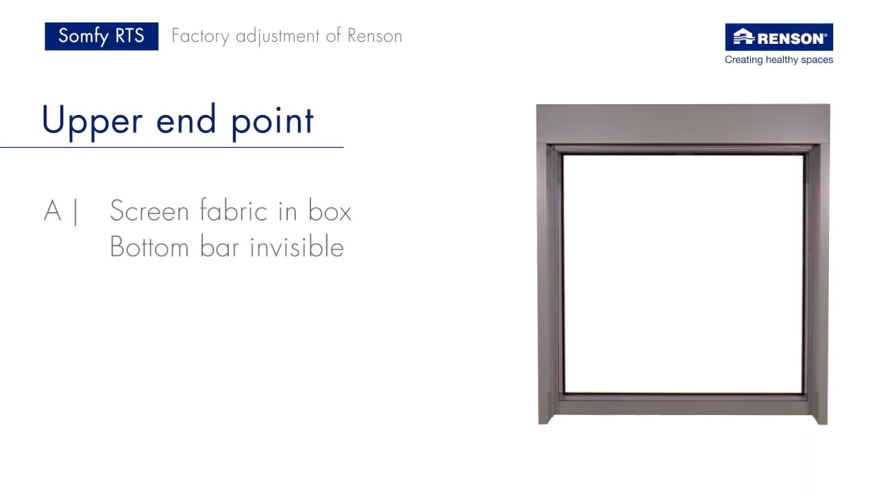 How to program a Somfy RTS motor - 1. Factory adjustment of Renson