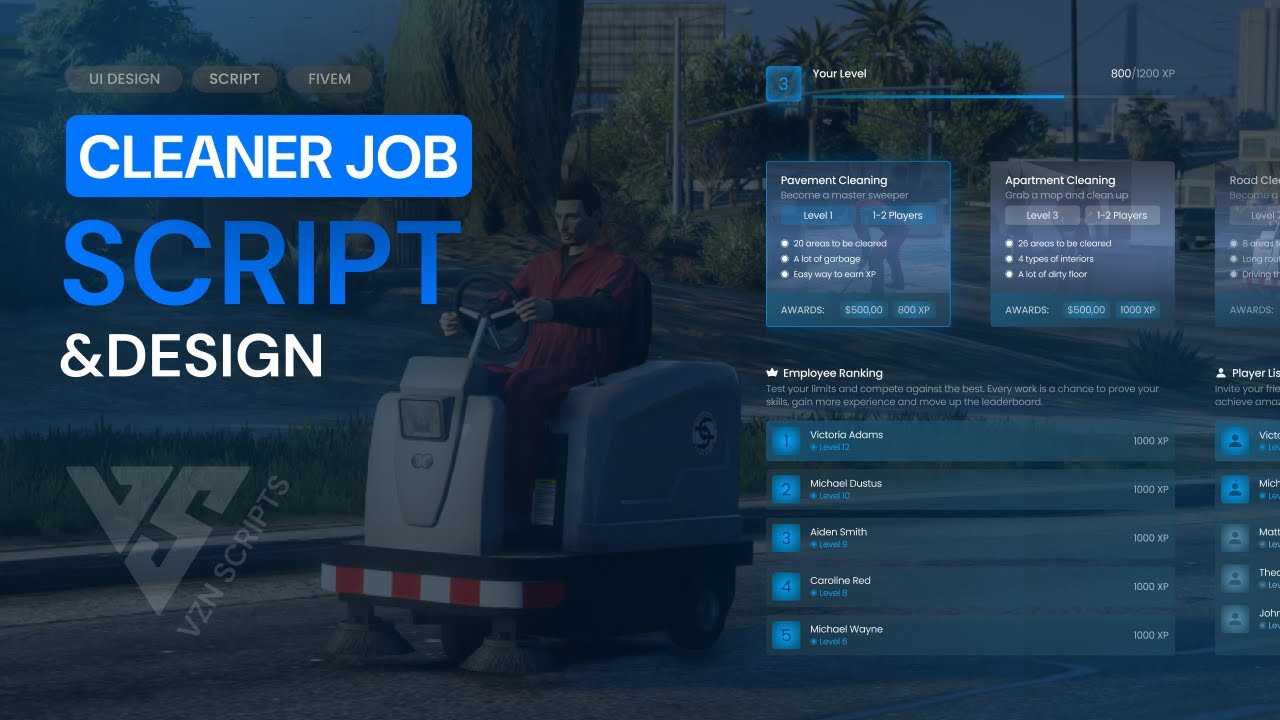 VZN Cleaner Job | FiveM | [ESX/QB]
