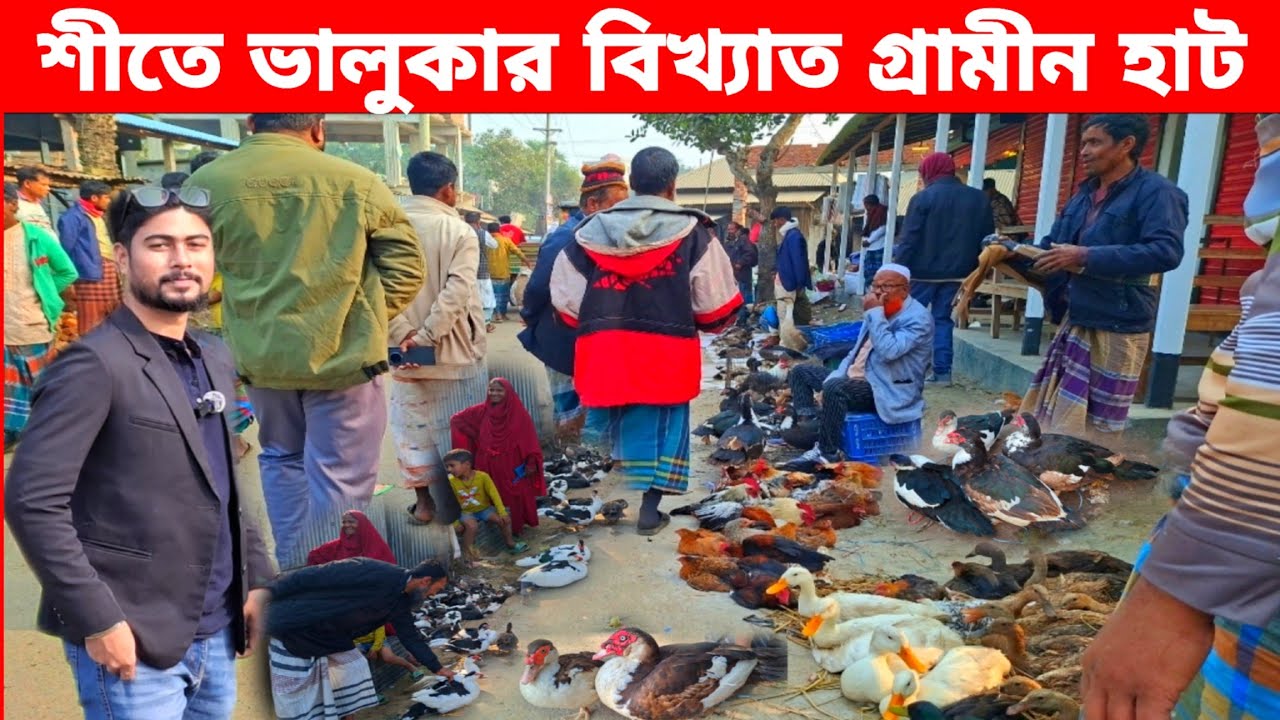 শীতে দাম কমছে হাঁস মুরগি | village market in Bangladesh Mymensingh 