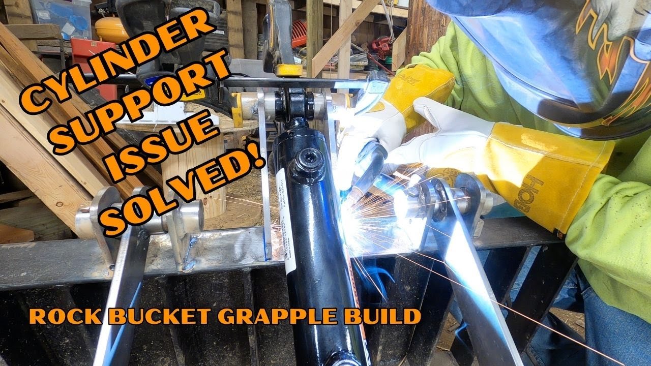 FIXING MY CYLINDER MOUNT ISSUE ON MY HOMEMADE GRAPPLE BUILD
