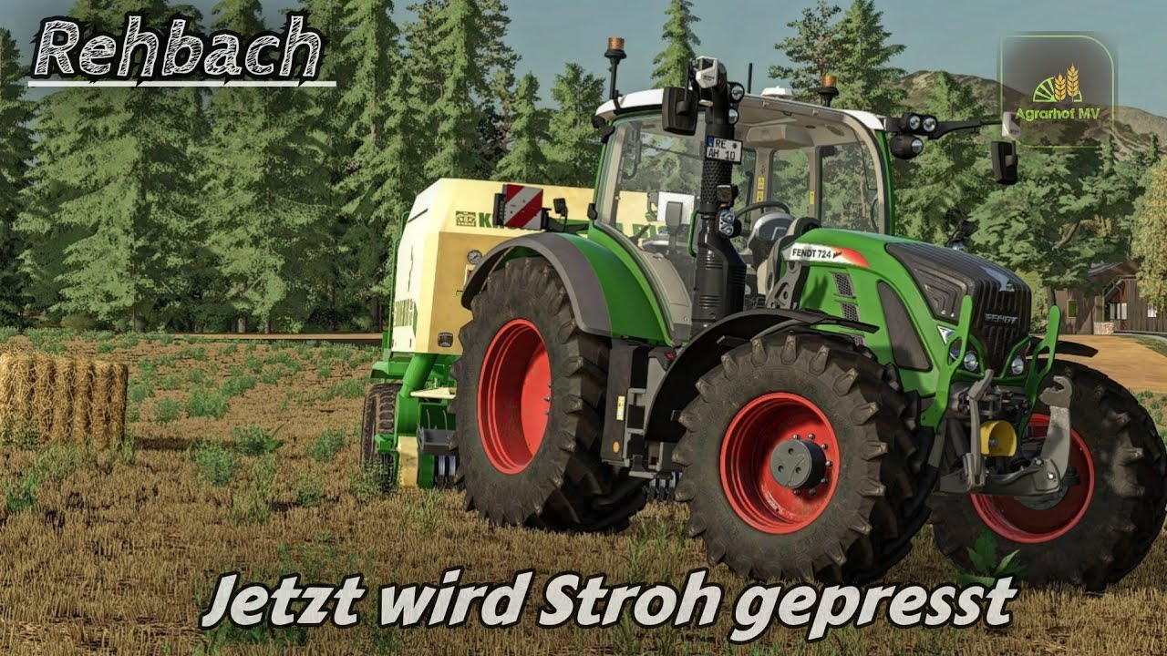 LS22 Rehbach# Jetzt wird Stroh gepresst