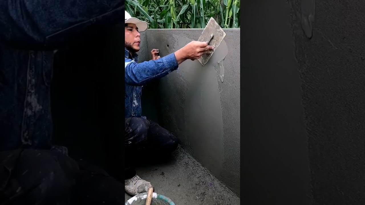 Puliendo con CEMENTO mi mini cisterna de lavander&iacute;a