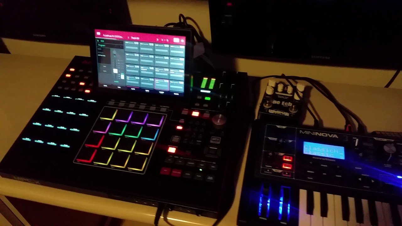 Music setup (Fall 2019) Akai mpcx advance 61 and Novation MiniNova