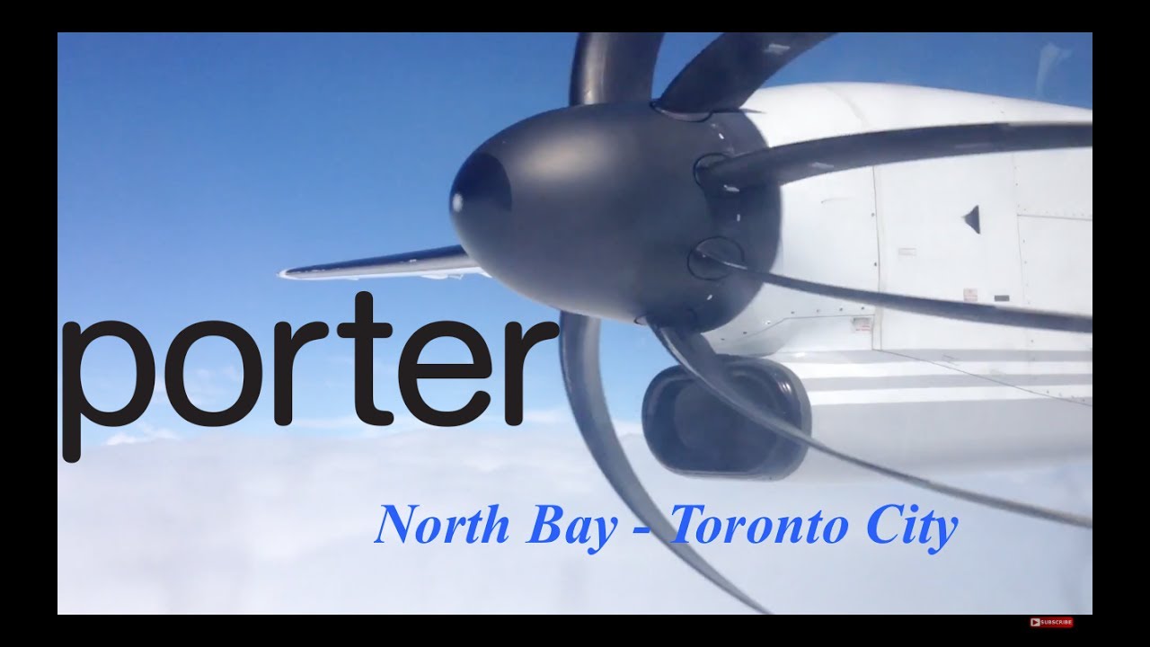 Trip Report: Porter Airlines Q400 gorgeous takeoff from North Bay. YYB-YTZ