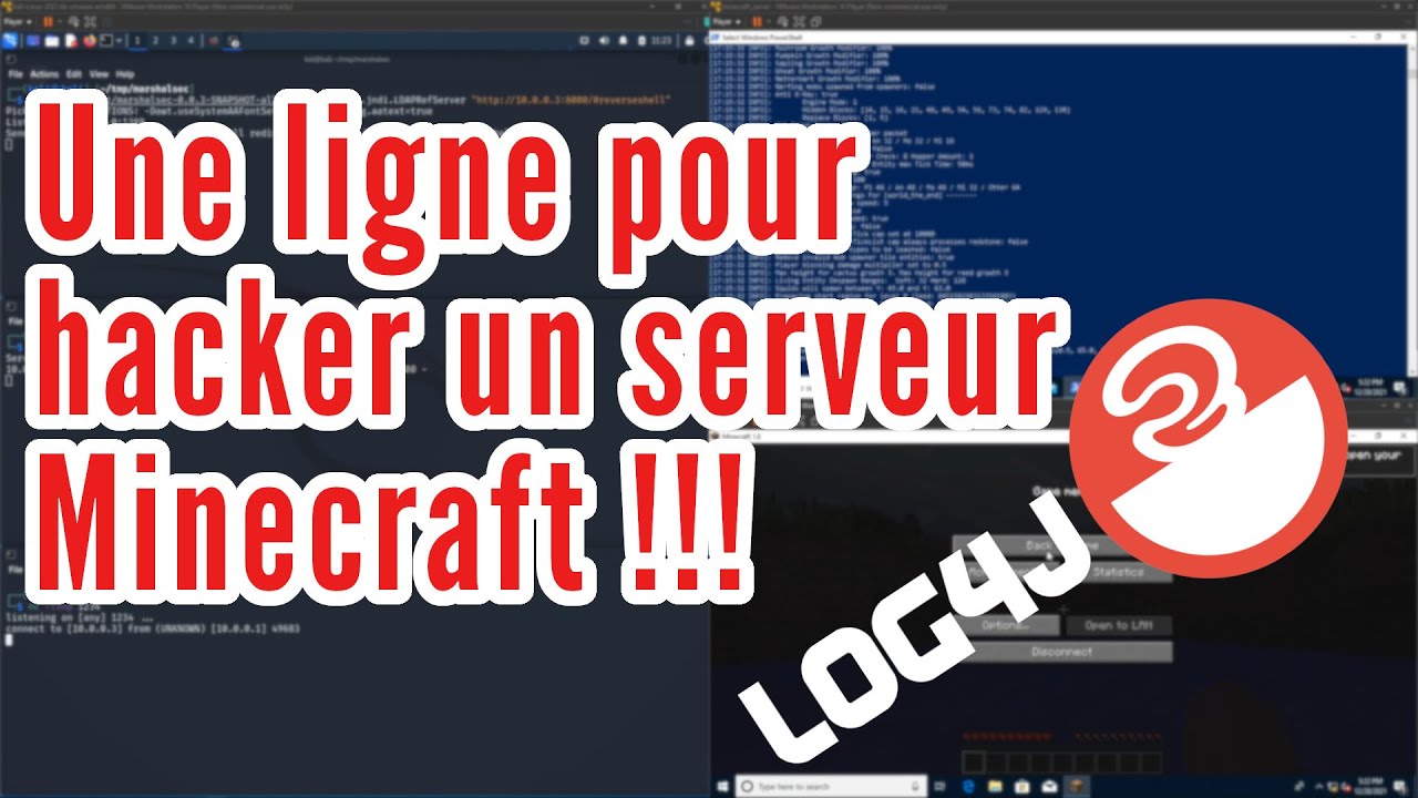 Hacker Minecraft avec la plus grosse faille de 2021 ! (CVE-2021-44228, Log4j, Log4shell)