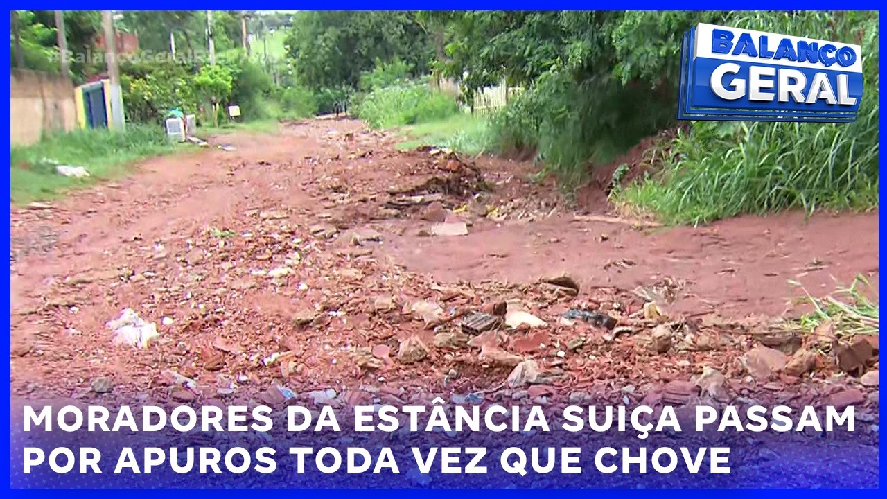 Moradores da Estância Suiça passam por apuros toda vez que chove