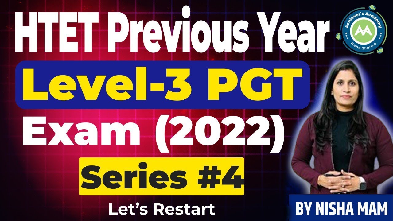 Restart Htet  previous Year Papers CDP 2022 Pgt Level-3 Exam ||  Solution By Nisha Sharma