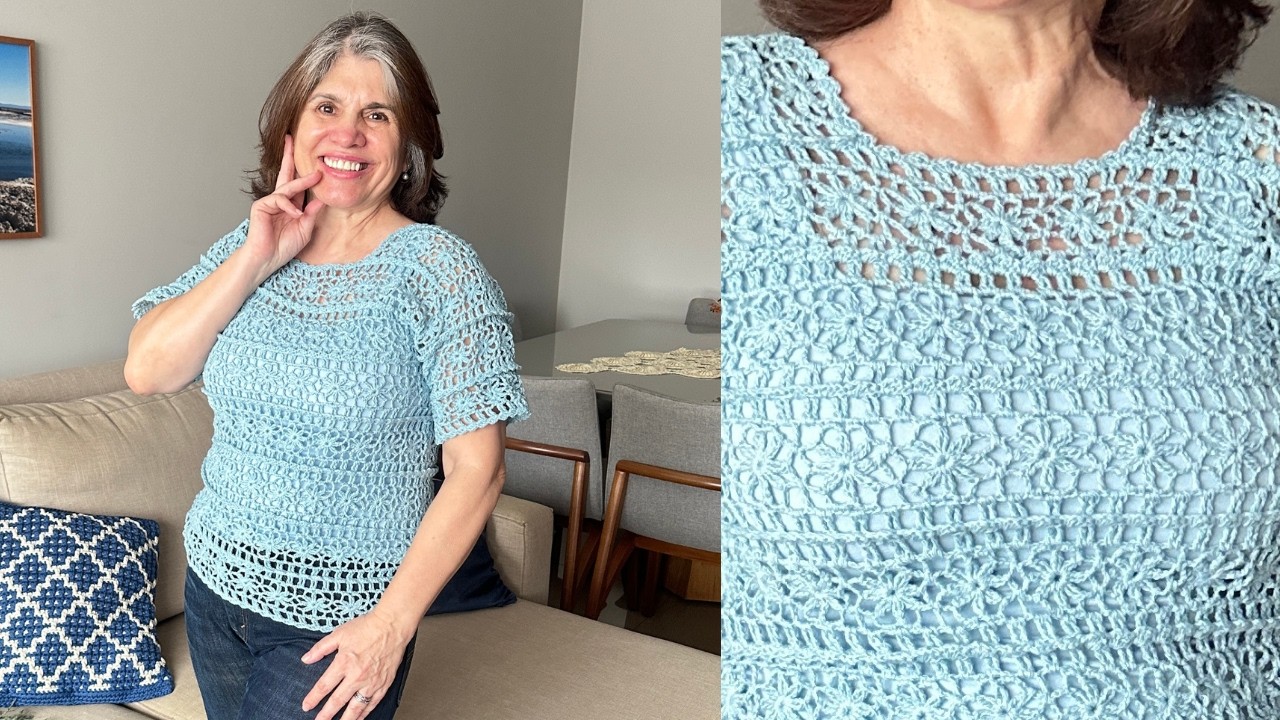 CROCHÊ MODERNO | TUTORIAL COMPLETO EM DETALHES | BLUSA EM CROCHÊ ELEGANTE E MODERNA