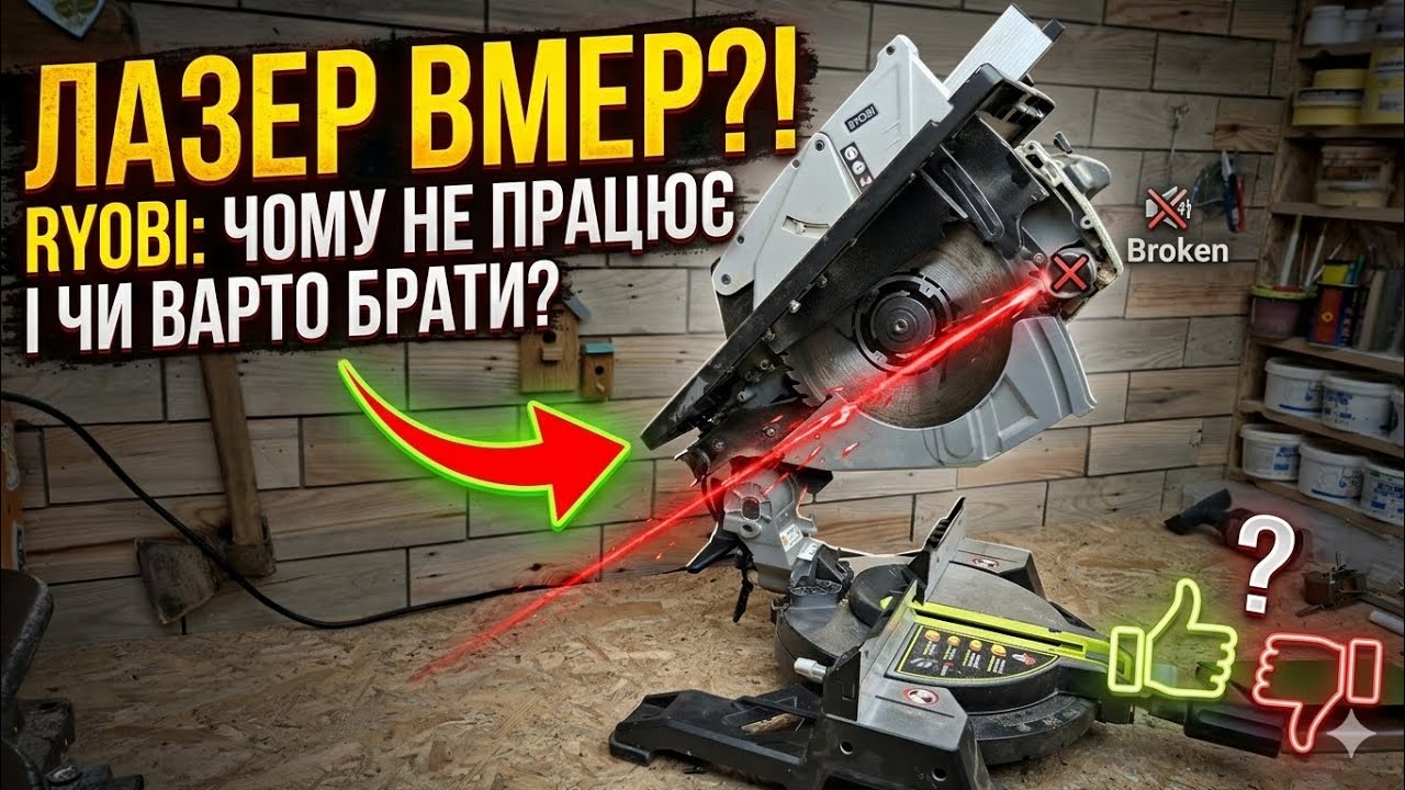 Лазер у Ryobi - BCE? Х Чому він зламався і чи варто купувати цю пилу?