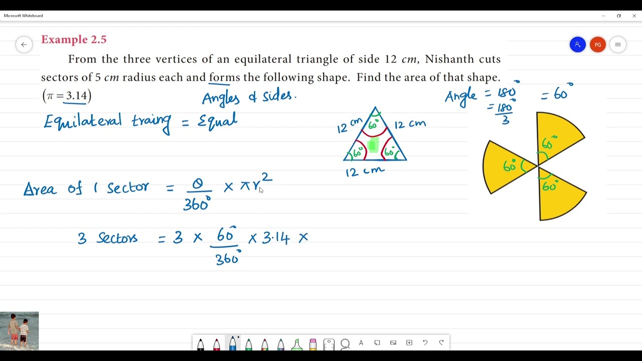 Class 8 TN  Maths 2. MEASUREMENTS  Example 2.5  From the three vertices of an equilateral triangle