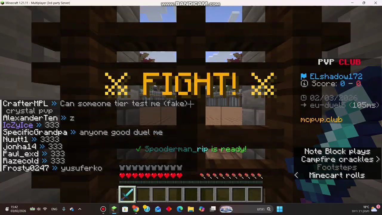 sword pvp in minecraft server IP:mcpvp.club