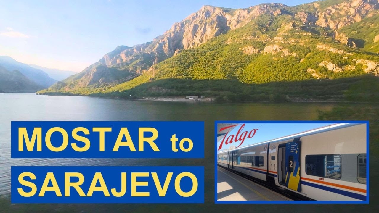 Scenic Railway Journey from Mostar to Sarajevo on Talgo Train in Bosnia and Herzegovina