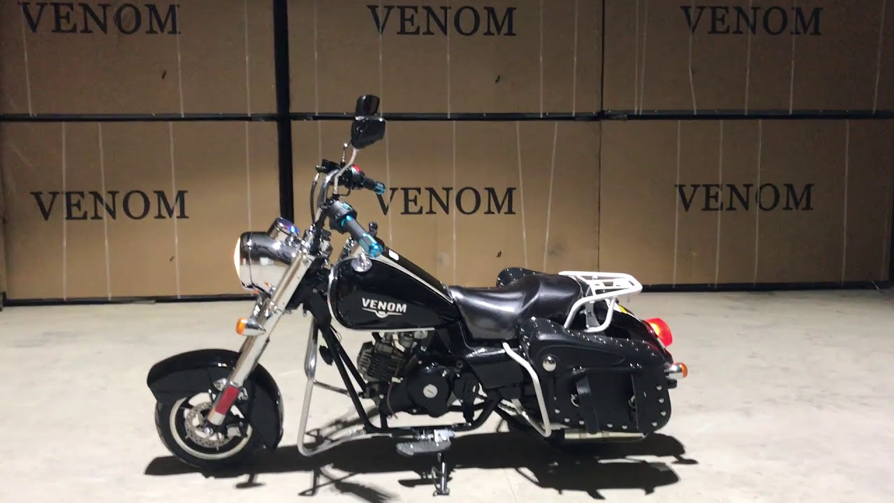 50cc Mini Chopper by Venom Motorsports Harley Clone Review - 1-855-984-1612