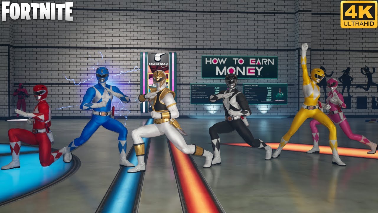 White Ranger and Other Rangers Blitz Royale - Fortnite (4K 60FPS)