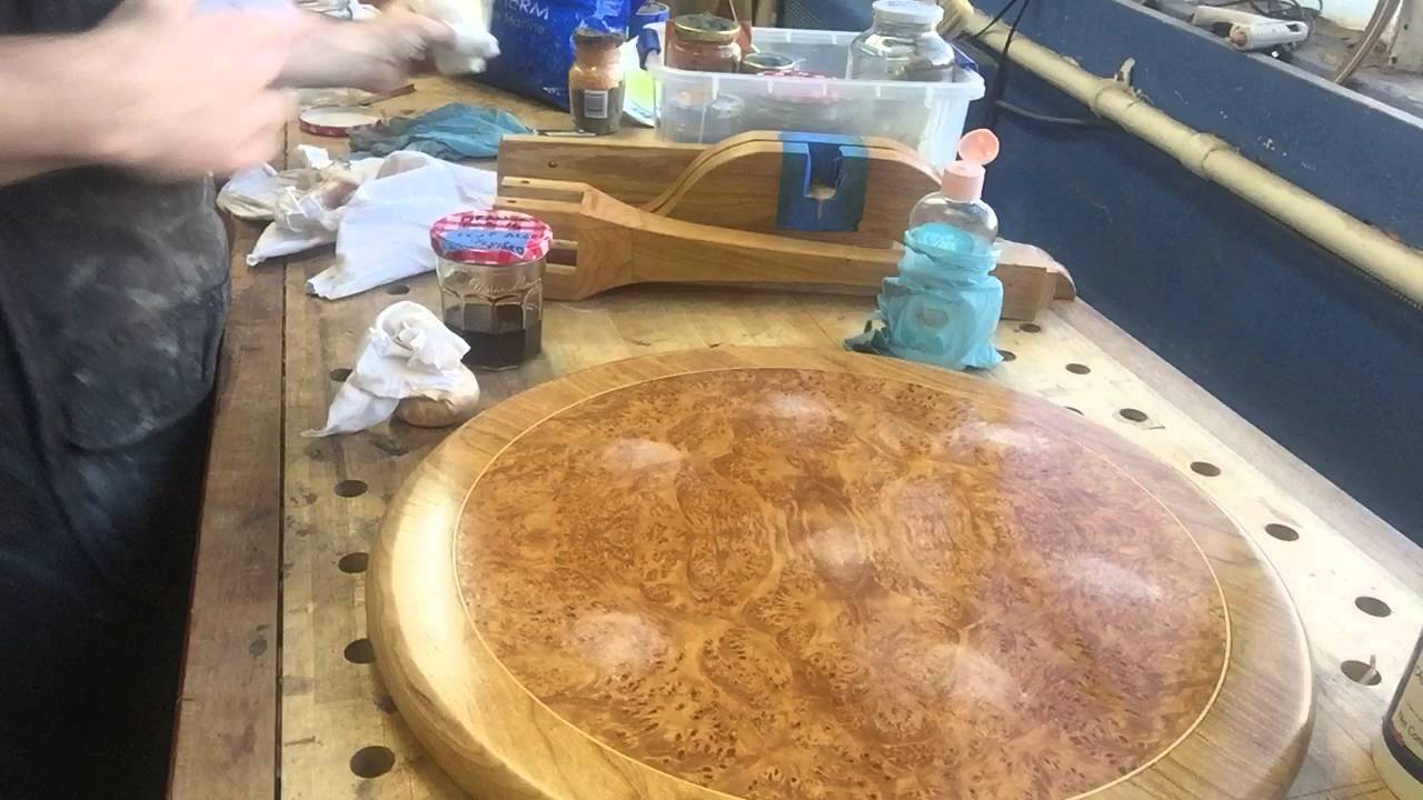 Shellac/ French Polish on a pedestal table top