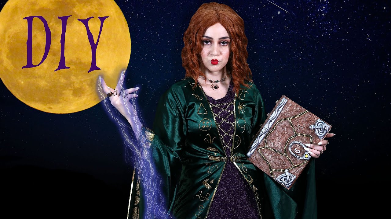 DIY WINIFRED SANDERSON HALLOWEEN COSTUME & HOCUS POCUS SPELL BOOK || Lucykiins