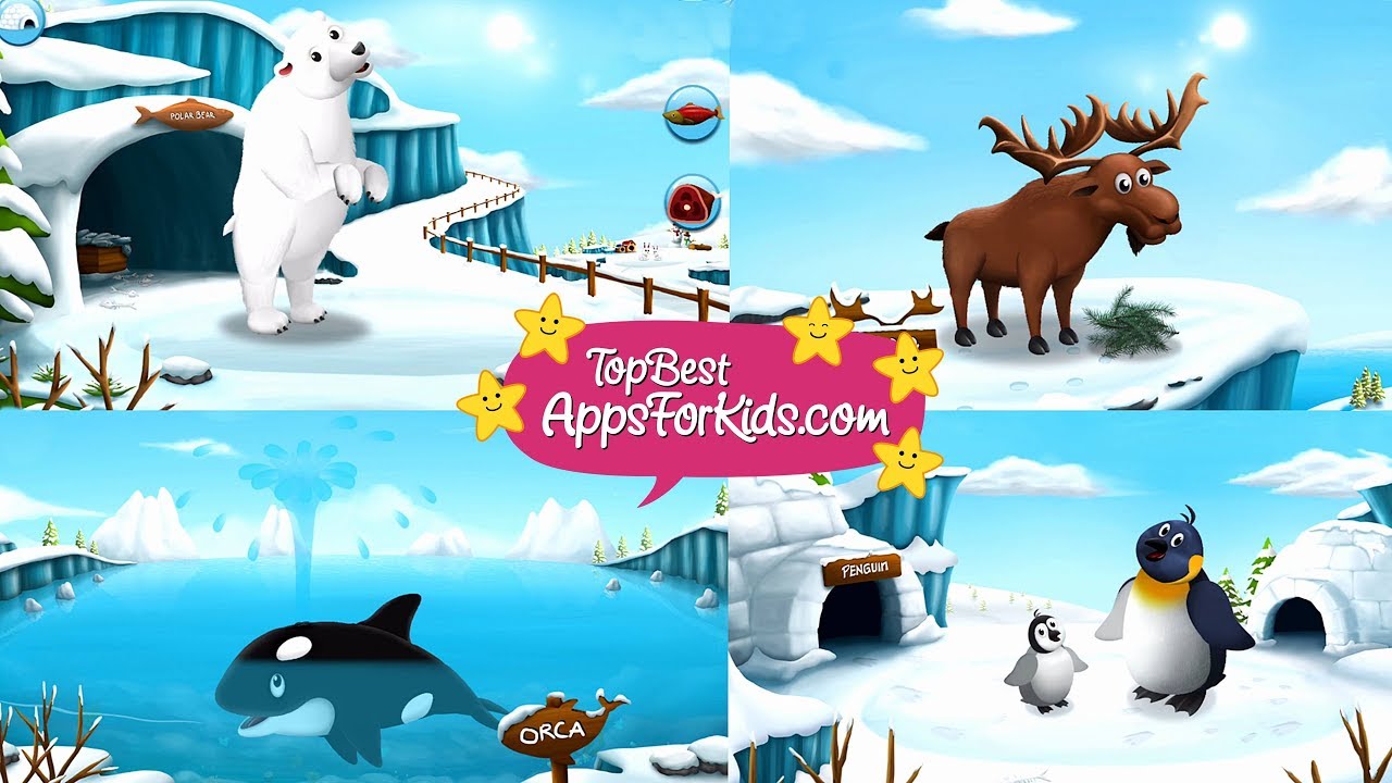 10 Arctic Animals ❄️ Learning App for Kids 🐋 feed, sleep, play with Animals