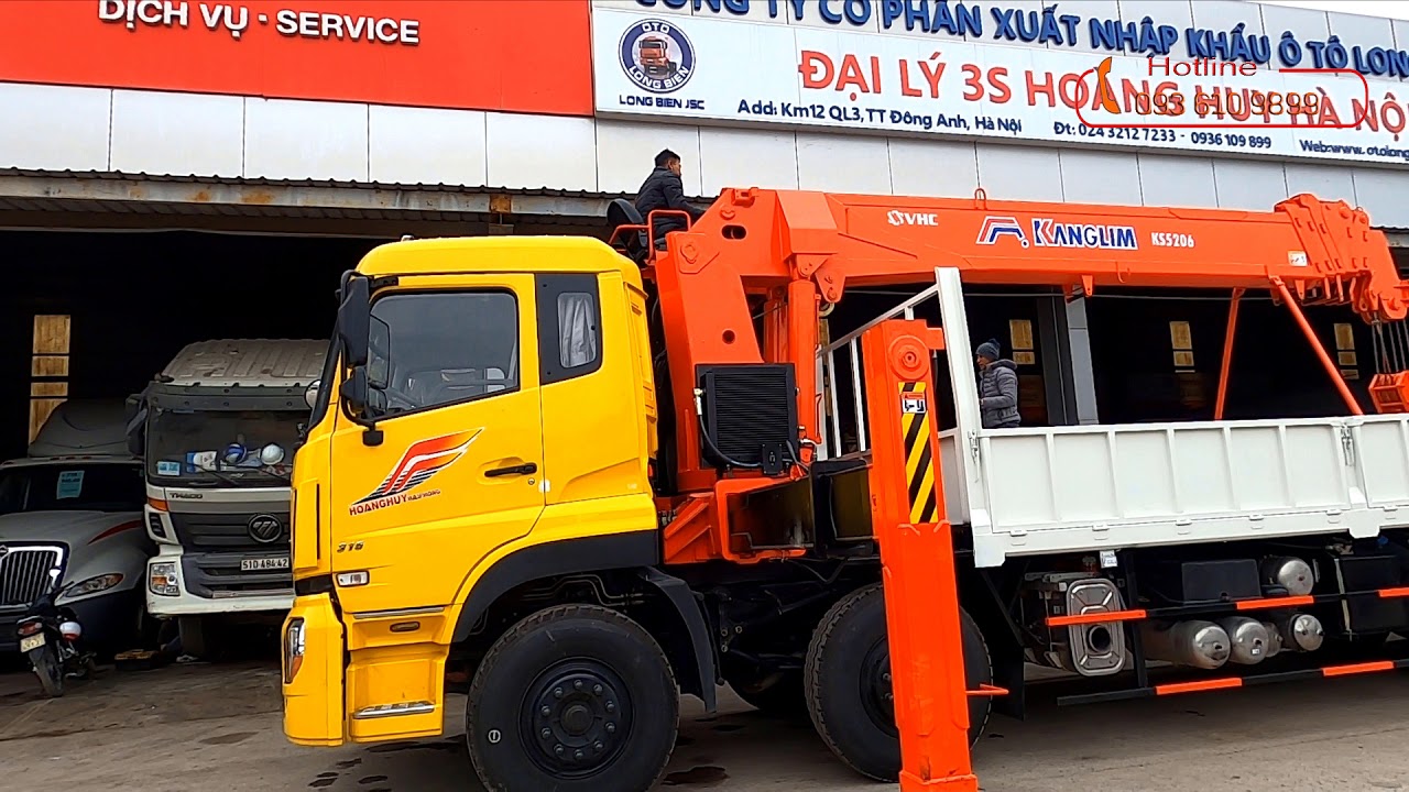 Xe tải gắn cẩu tự hành 15 tấn đời 2022| xe tải cẩu kanglim 15 tấn 6 đốt | cẩu kanglim KS5206 15 tấn