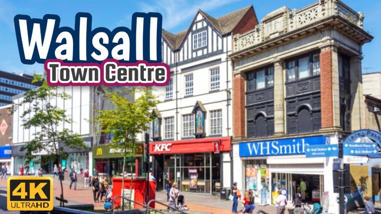 Walsall Town Centre Walk In 4K: Feb 2022