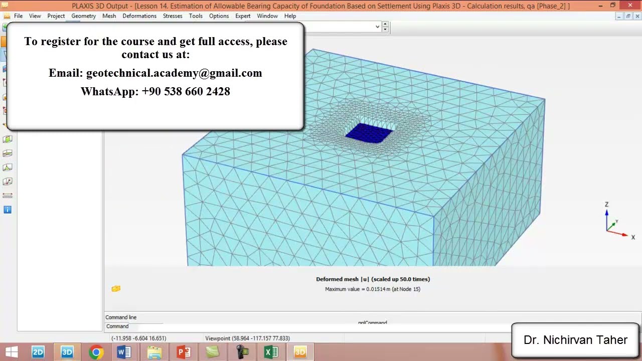 Lesson 14. Estimation of Allowable Bearing Capacity of Foundation Based on Settlement By Plaxis 3D