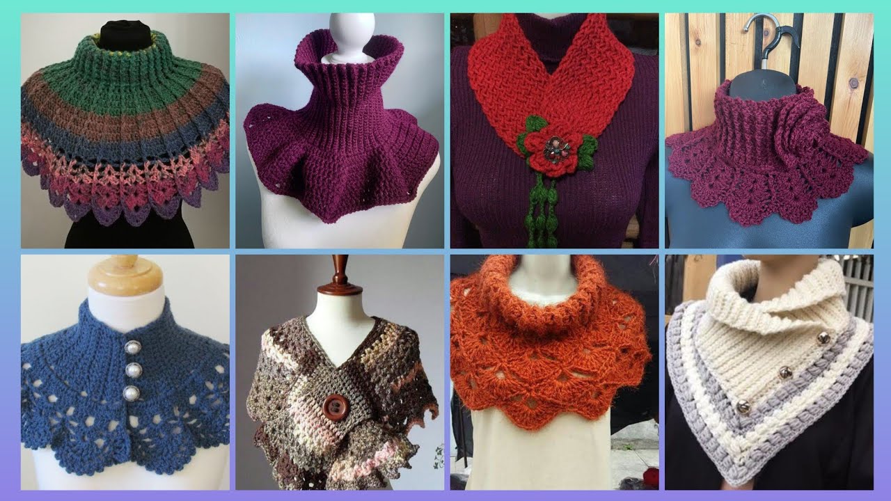 Impressive Elegant outstanding crochet pattern of handmade neck scraft outfits designs ideas