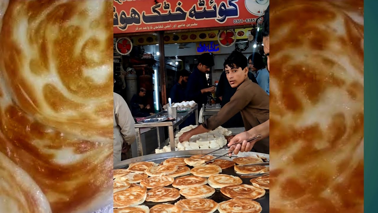 Lacha partha chai racipe quetta #karachidhaba ##streetfood #foryoupage 