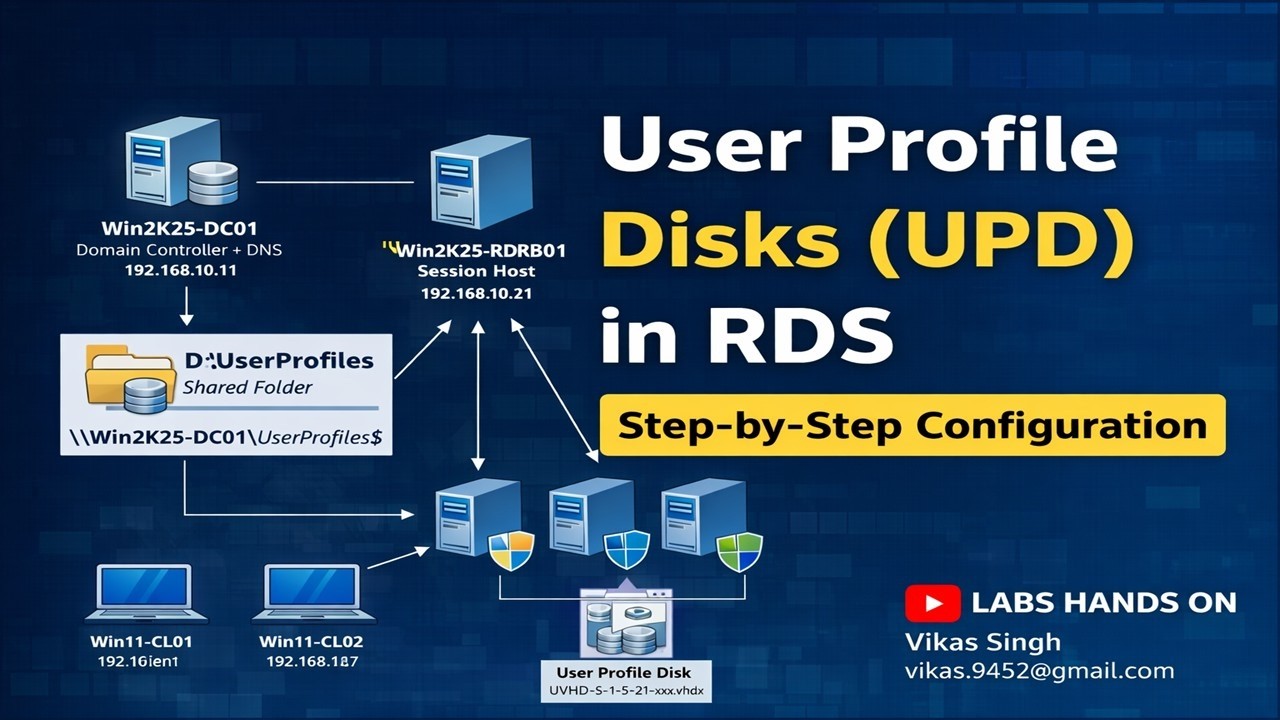 Как настроить диски профилей пользователей (UPD) в Windows Server 2025 RDS | Пошаговое руководство
