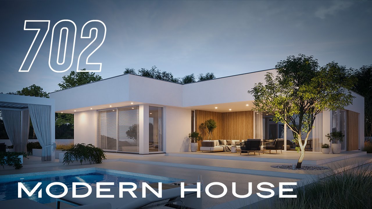 Projekt domu parterowego z płaskim dachem - MODERN HOUSE NewHouse 702