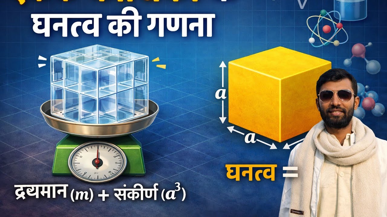 एकक कोष्ठिका के घनत्व की गणना | Unit Cell Density Formula Trick | Class 12 Chemistry Solid State
