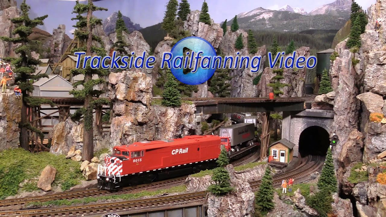 HO Scale Model Railroad Layout Featuring Trains of the Canadian Pacific & Great Northern Layout.