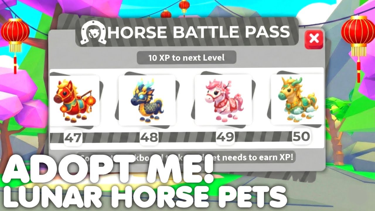 ⭐ADOPT ME *NEW* LUNAR HORSE PETS UPDATE!🔥NEW HORSE BATTLE PASS (HUGE EVENT!) ROBLOX