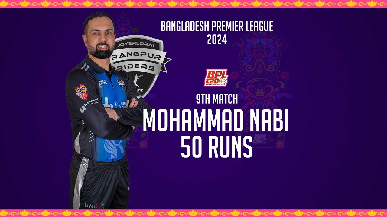 Mohammad Nabi's 50 Runs Against Khulna Tigers | 9th Match | Season 10 | BPL 2024