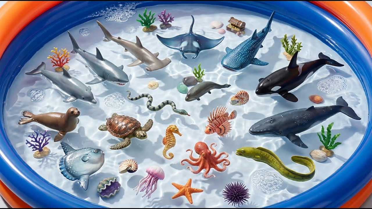 100 Sea Animals for Kids: Jellyfish, Whale & Octopus Adventure | Toddler Learning Video