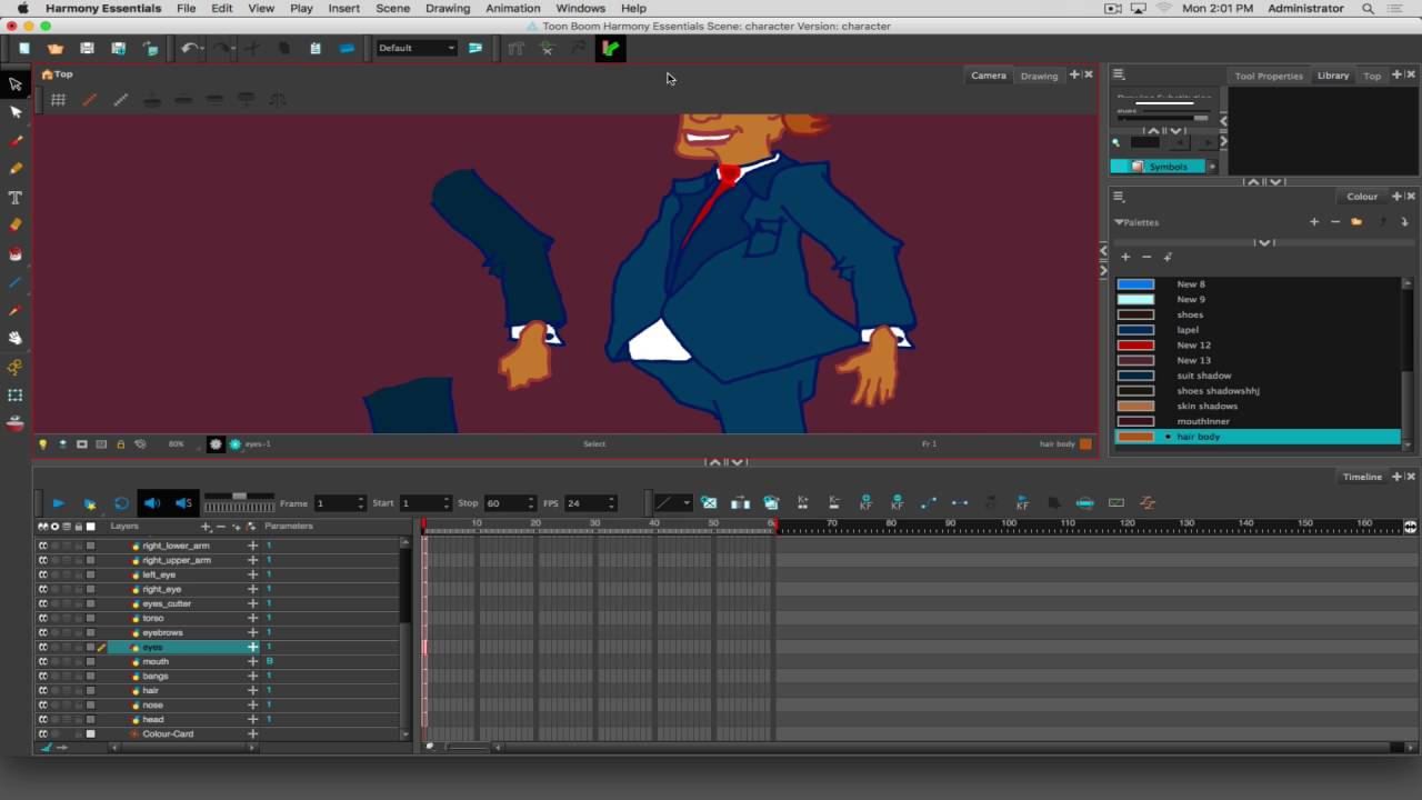 Animation cut out rigging with Harmony Essentials